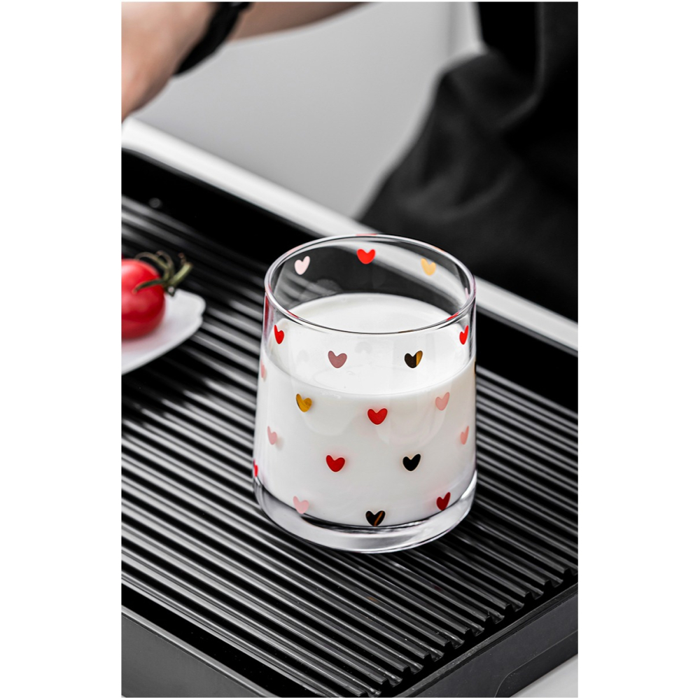 玻璃牛奶杯家用早餐杯女可愛夏天喝水杯ins茶杯網紅果汁杯咖啡杯-細節圖9