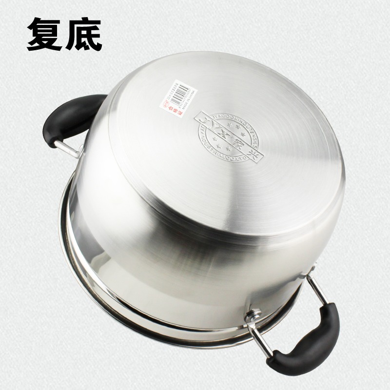 不銹鋼蒸鍋家用湯煲湯鍋蒸籠鍋煤氣竈蒸煮鍋加厚復合底電磁爐蒸鍋-細節圖4