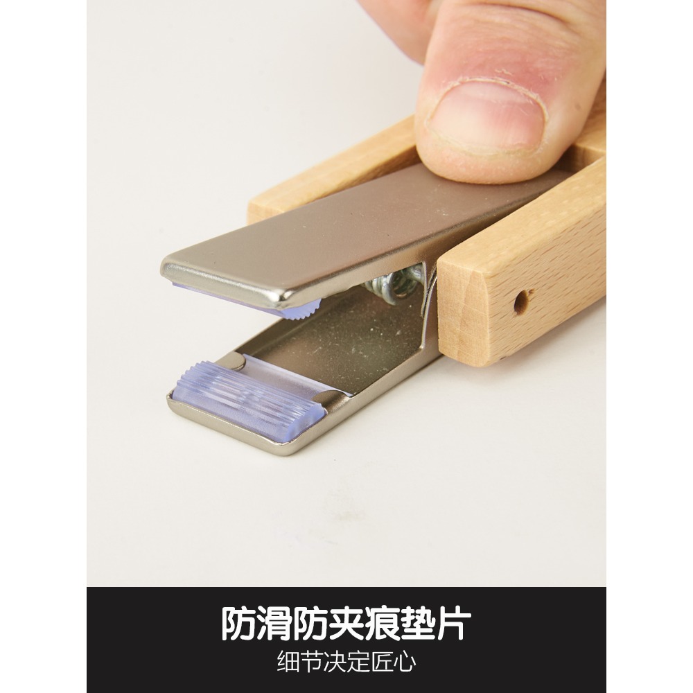 服裝店實木衣帽夾掛鉤夾子多功能掛圍巾帽子裝飾道具單夾旋轉掛鉤-細節圖4