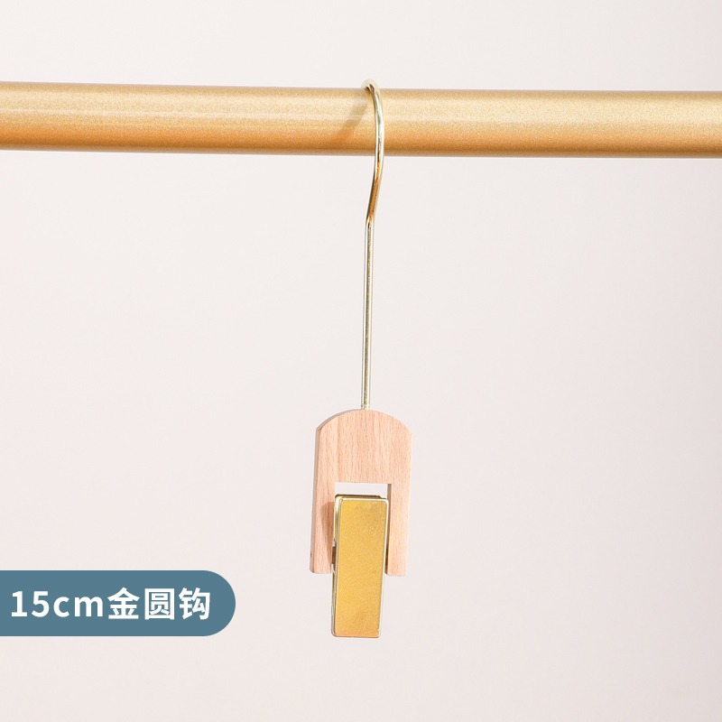 服裝店實木衣帽夾掛鉤夾子多功能掛圍巾帽子裝飾道具單夾旋轉掛鉤-細節圖9
