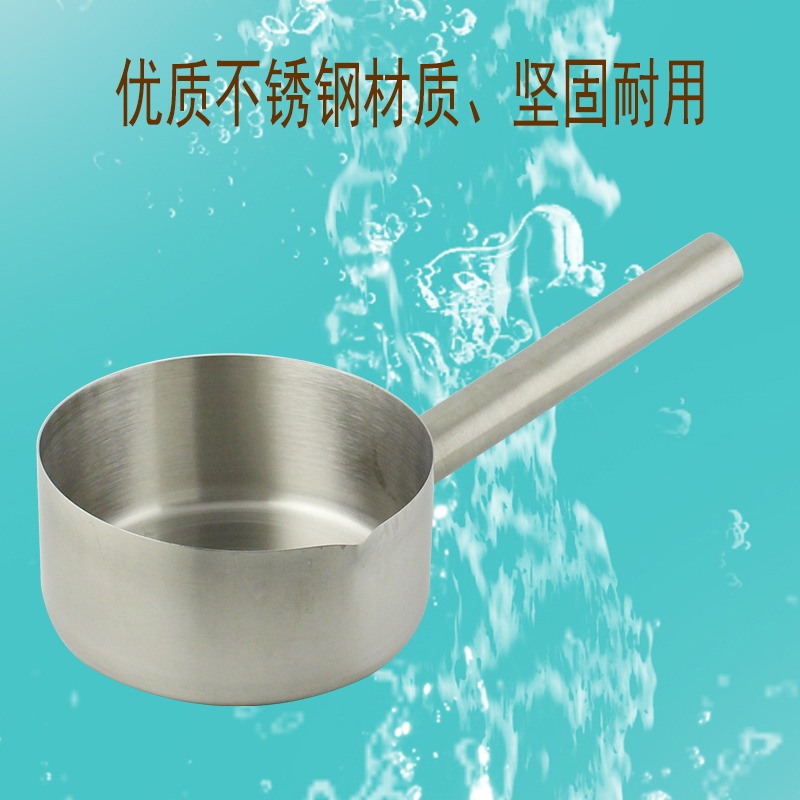 不銹鋼水勺鴨嘴水瓢廚房舀子港式平底湯勺豆漿勺加厚尖嘴水殼湯勺-細節圖2