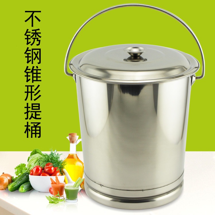 不銹鋼提桶幼兒園食堂湯桶粥桶手提式加厚油桶裝飯桶帶蓋商用水桶-細節圖2