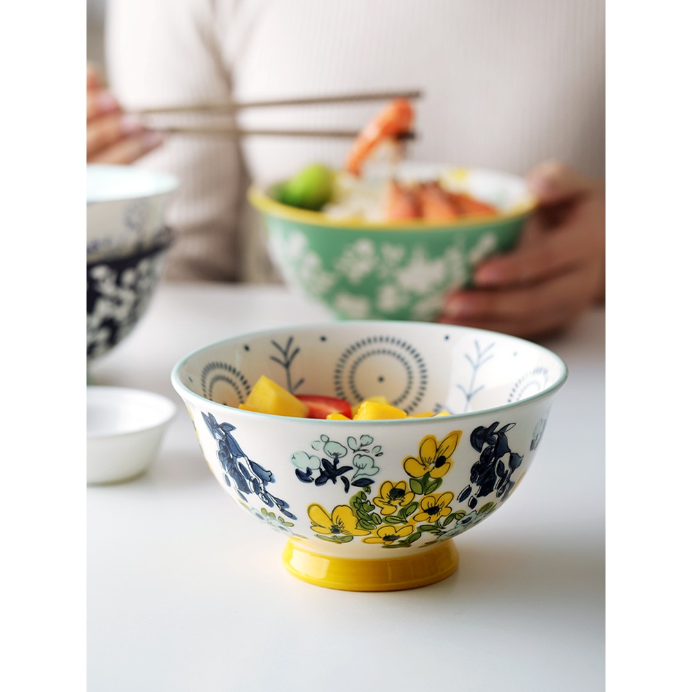 喫飯碗單個家用創意個性日式早餐湯碗陶瓷大號泡麪碗北歐餐具套裝-細節圖3
