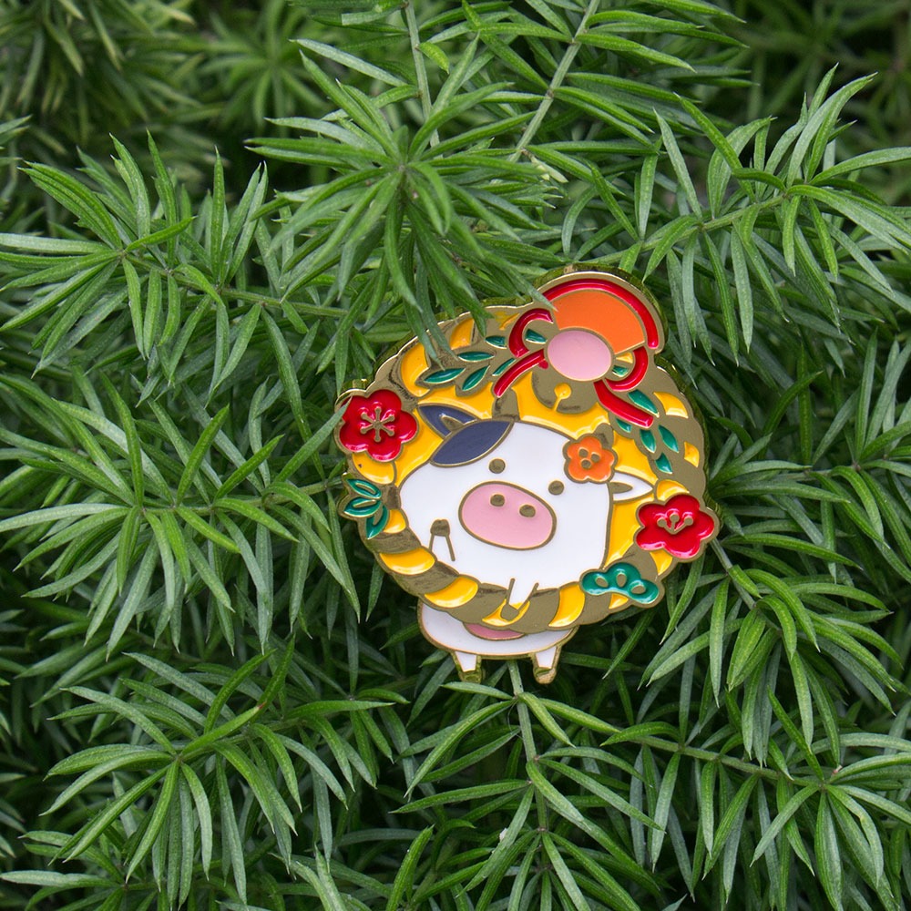 牛年小禮品原創設計創意可愛祝福胸針領針配飾新年裝飾品卡通徽章-細節圖4