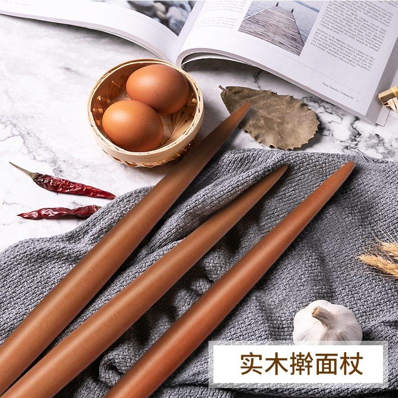 實木家用搟麪杖兩頭尖 搟餃子皮專用搟面棍 小號大號雙尖頭面棒-細節圖4