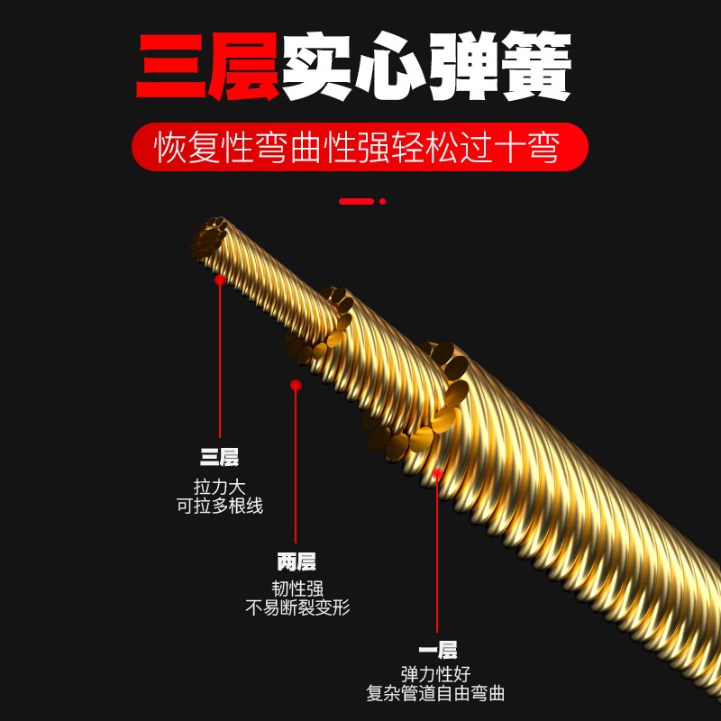 穿線神器萬能拉線器電工拽線暗管鋼絲穿管引線光纖串線彈簧頭電線-細節圖5
