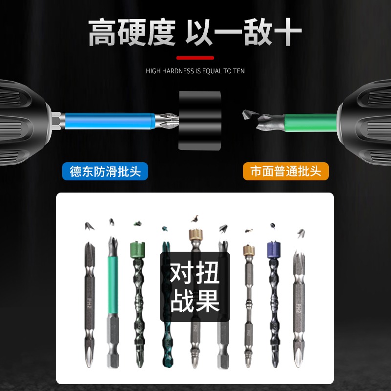 十字批頭強磁防滑超硬工業級螺絲刀頭披電動高硬度套裝手電鉆配件-細節圖2