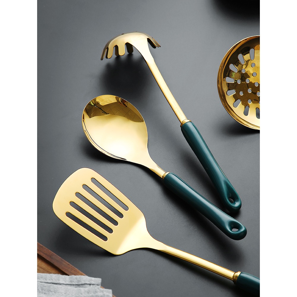 鍋鏟做飯套裝廚具全套鏟勺子家用不銹鋼炒菜鏟子廚房用品烹飪漏勺-細節圖4