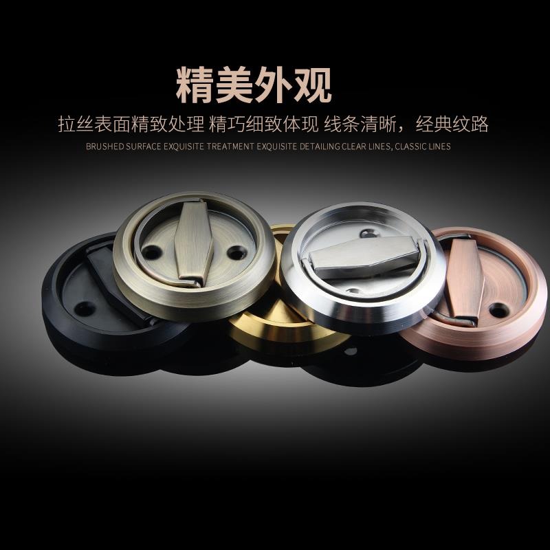 304不銹鋼把手圓形明裝拉環拉手暗拉手隱形門拉手背景墻消防栓門-細節圖2