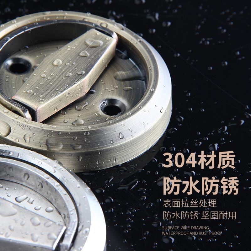 304不銹鋼把手圓形明裝拉環拉手暗拉手隱形門拉手背景墻消防栓門-細節圖5