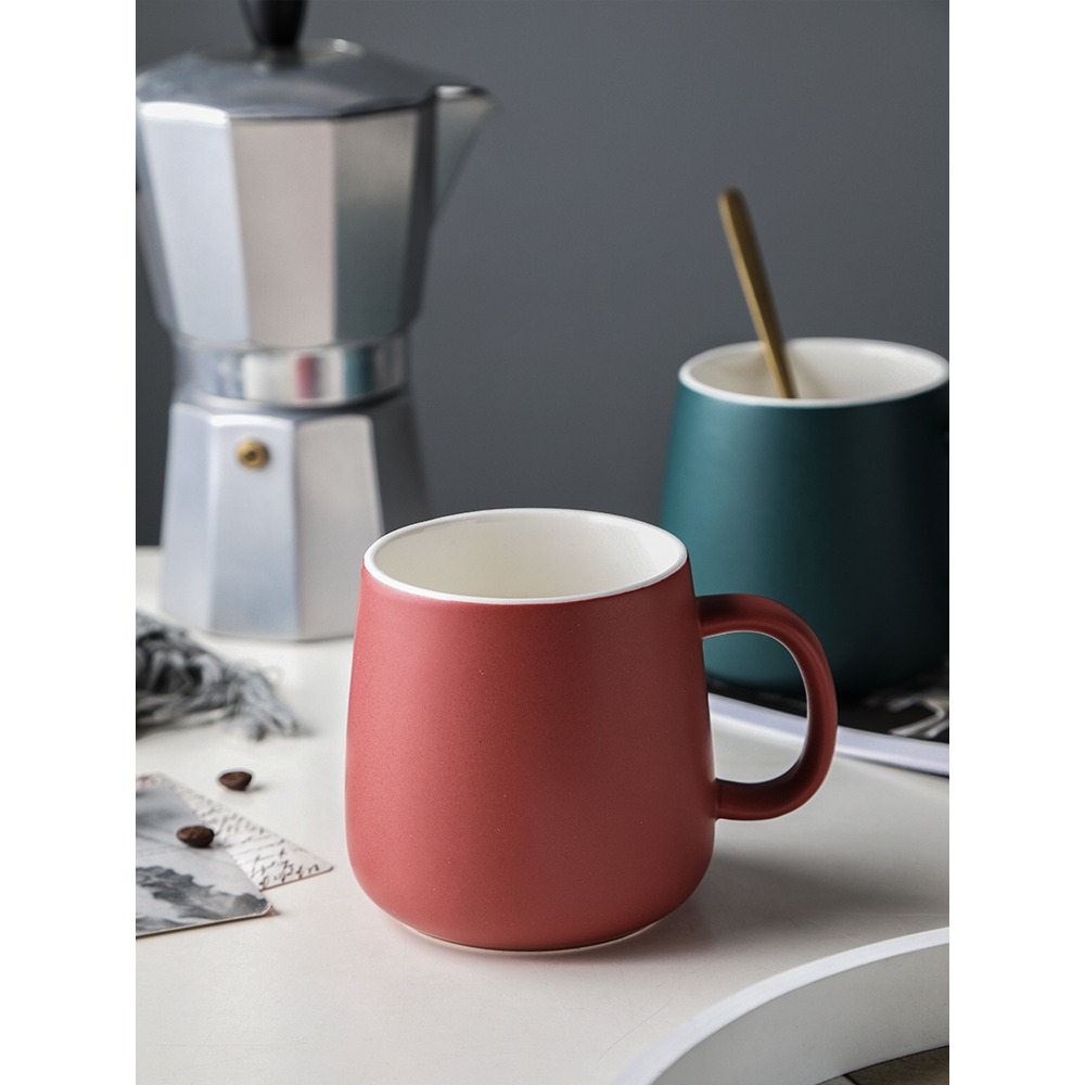 馬克杯陶瓷水杯辦公室家用泡茶杯咖啡杯情侶款喝水杯子帶蓋勺套裝-細節圖3