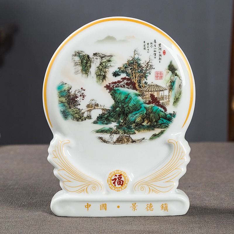 景德鎮陶瓷器新中式座瓷創意家居擺件客廳酒櫃博古架辦公室工藝品-細節圖4