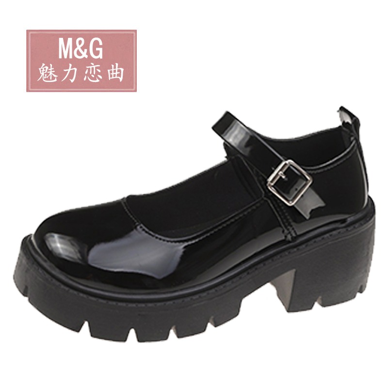 新款鬆糕厚底瑪麗珍小皮鞋女日系jk制服圓頭可愛軟妹增高復古女鞋-細節圖2
