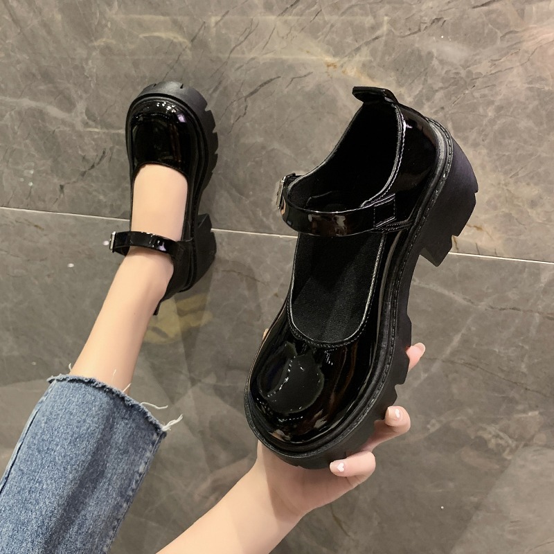 新款鬆糕厚底瑪麗珍小皮鞋女日系jk制服圓頭可愛軟妹增高復古女鞋-細節圖3