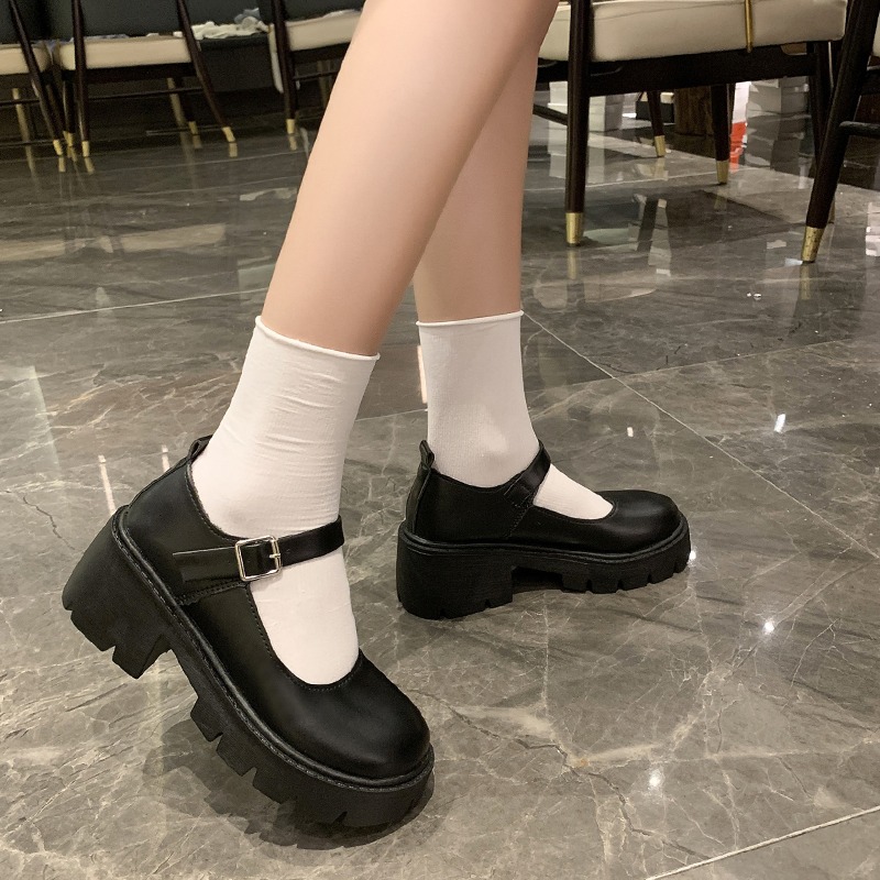 新款鬆糕厚底瑪麗珍小皮鞋女日系jk制服圓頭可愛軟妹增高復古女鞋-細節圖4