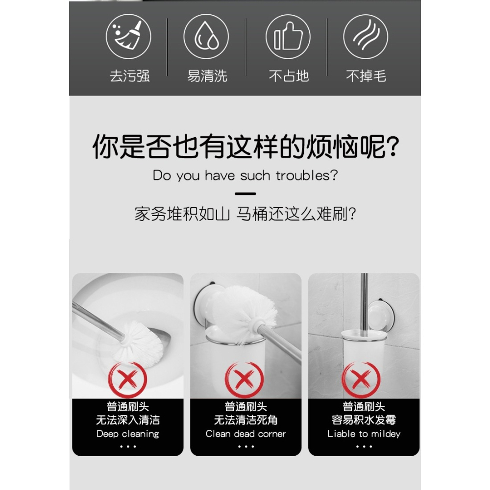aisen長柄馬桶刷衛生間清潔刷坐便器潔廁刷地磚刷洗廁所刷子-細節圖7
