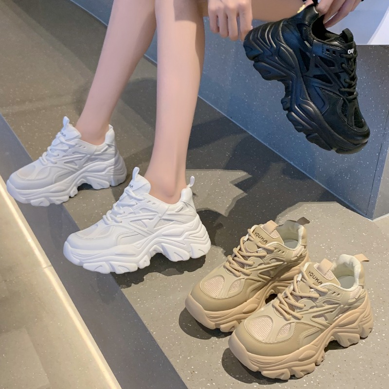 歐洲站老爹鞋女ins潮2021新款秋季百搭鬆糕厚底網紅休閑運動女鞋-細節圖5