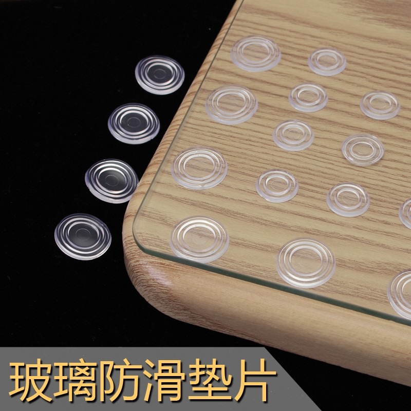 玻璃墊片防滑軟膠餐桌臺面鋼化玻璃固定雙面吸盤透明玻璃茶幾墊片-細節圖7