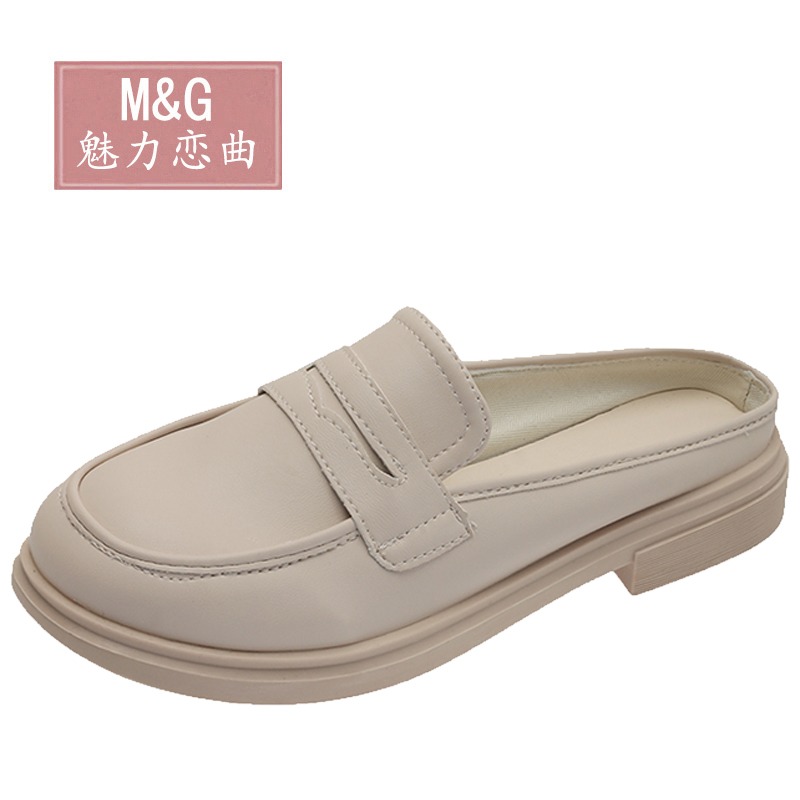 包頭半拖鞋女夏平底2021年新款百搭網紅外穿時尚懶人穆勒半托單鞋-細節圖2