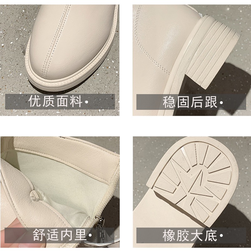 馬丁靴女靴子薄款2021年夏季新款英倫風百搭平底瘦瘦短靴春秋單靴-細節圖5