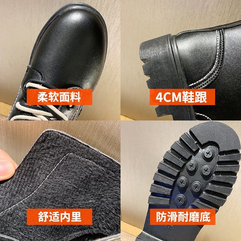 網紅漆皮平底馬丁靴女夏季薄款2021年新款炸街小短靴白透氣瘦瘦靴-細節圖5