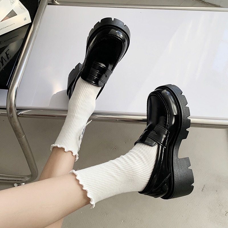 小皮鞋女夏季薄款jk制服鞋中跟厚底英倫風樂福鞋日系學院百搭單鞋-細節圖4