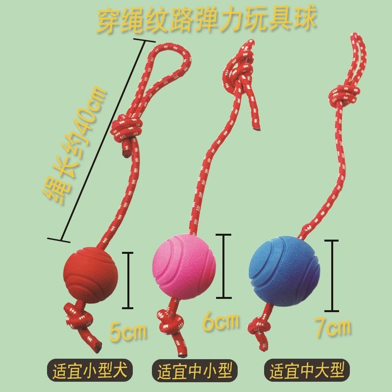 狗狗玩具球耐咬浮水拉繩互動飛盤金毛馬犬訓練帶繩球寵物彈力拉環-細節圖3