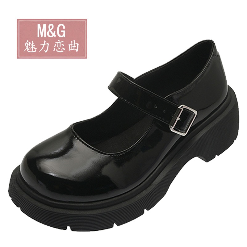 小皮鞋女夏季薄款增高2021新款英倫風夏學生jk日系圓頭瑪麗珍單鞋-細節圖2