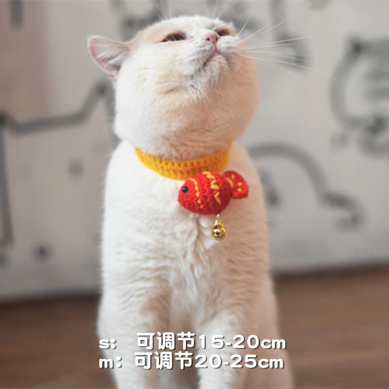 寵物小花手工針織項圈小貓咪可愛圍脖英短美短小型犬狗狗項圈飾品-細節圖7