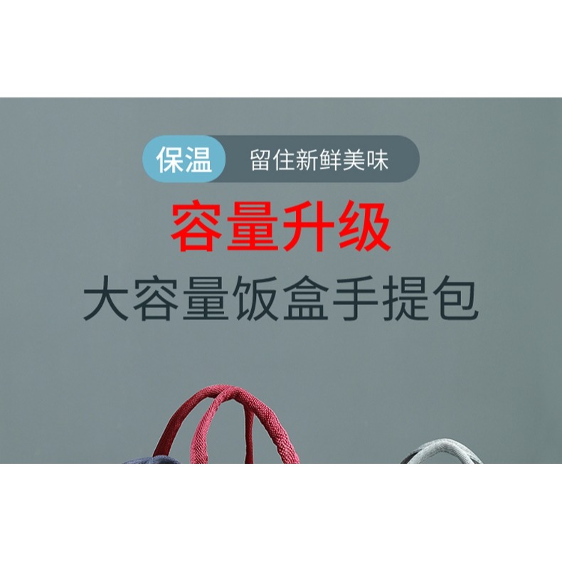 圓形飯盒袋子手提高顏值保溫包便當鋁箔加厚學生上班族防水帶飯包-細節圖7