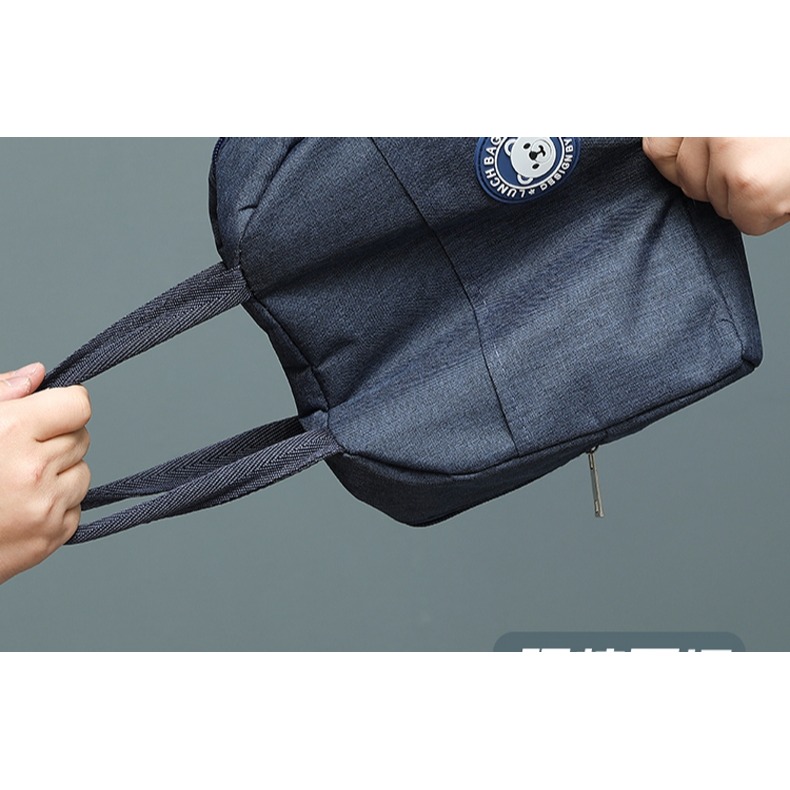 圓形飯盒袋子手提高顏值保溫包便當鋁箔加厚學生上班族防水帶飯包-細節圖10