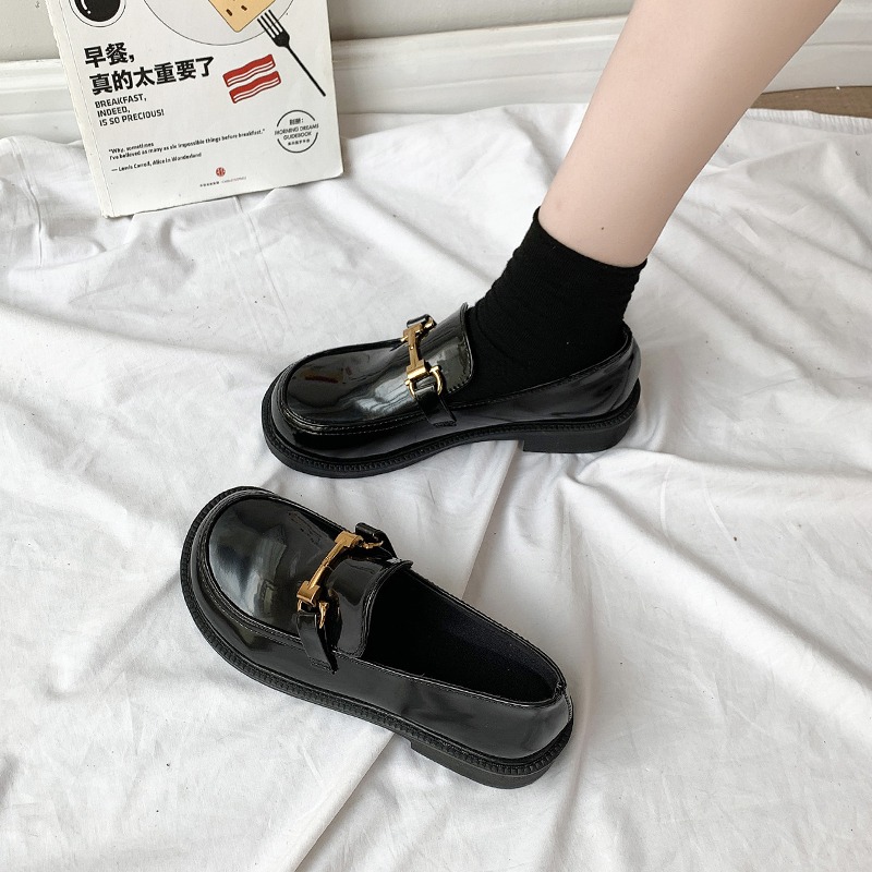 日系單鞋女2021新款春秋時尚百搭鞋jk厚底制服樂福鞋英倫風小皮鞋-細節圖3