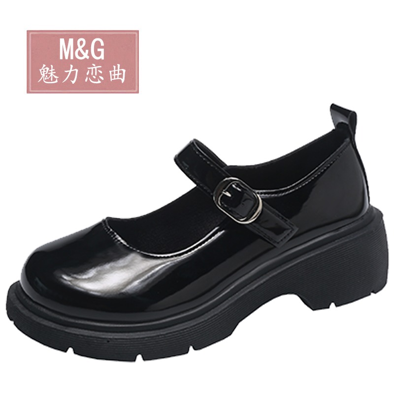 瑪麗珍日系小皮鞋女韓版百搭復古英倫風厚底圓頭2021新款夏季薄款-細節圖2