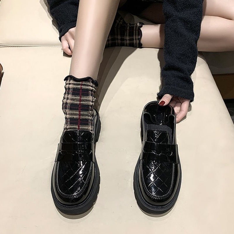 黑色軟妹小皮鞋女英倫風平底2021夏季秋新款復古日系jk制服單鞋潮-細節圖3