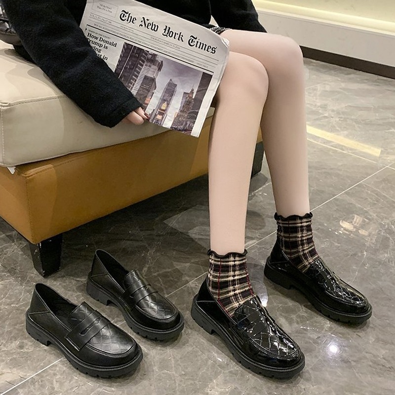 黑色軟妹小皮鞋女英倫風平底2021夏季秋新款復古日系jk制服單鞋潮-細節圖5
