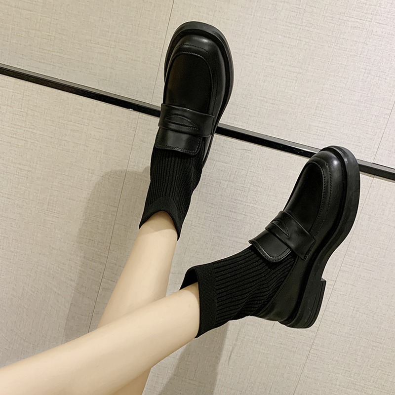 瘦瘦靴襪靴女短靴2021年新款潮ins平底網紅靴子超火百搭春秋單靴-細節圖4