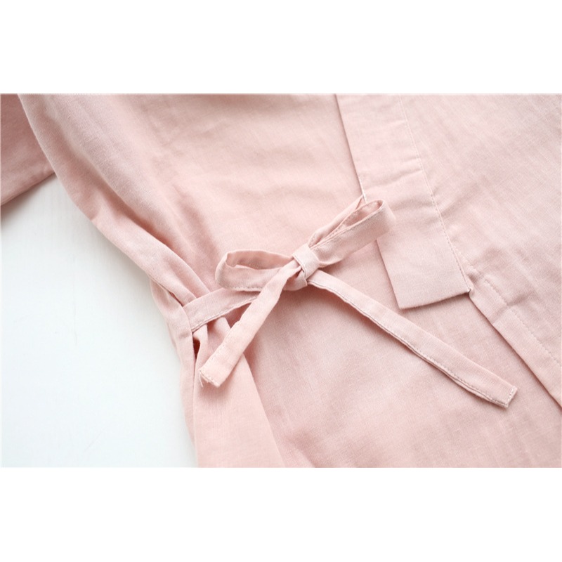 春秋季情侶和服日系全棉紗布睡衣男女和風薄款大碼家居服系帶新款-細節圖3