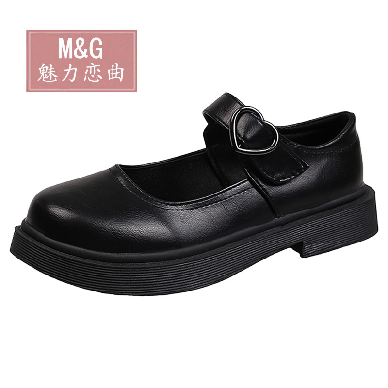 小皮鞋女夏ins潮2021新款日系jk洛麗塔圓頭網紅英倫風瑪麗珍單鞋-細節圖2