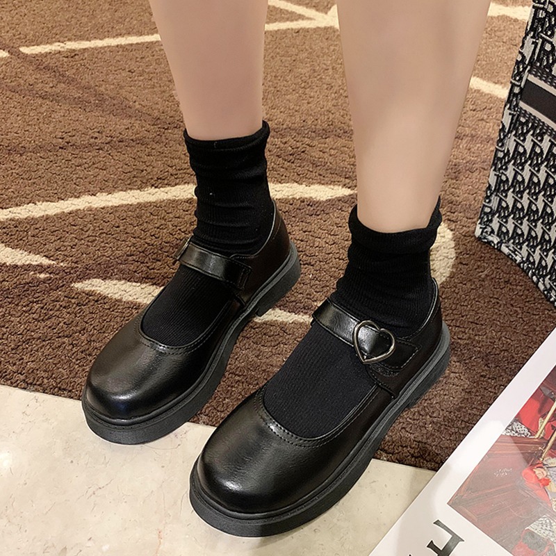 小皮鞋女夏ins潮2021新款日系jk洛麗塔圓頭網紅英倫風瑪麗珍單鞋-細節圖4