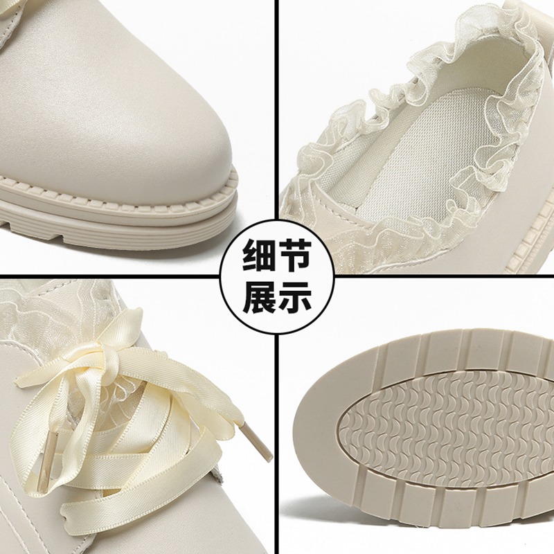 2021年秋季新款英倫風jk厚底增高小皮鞋日系花邊深口復古女單鞋潮-細節圖5