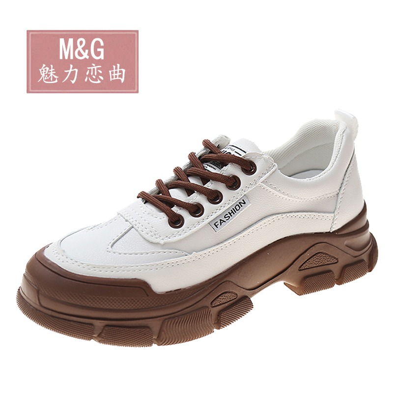 厚底老爹鞋女2021春秋新款學生韓版百搭ins單鞋增高顯瘦運動鞋子-細節圖2