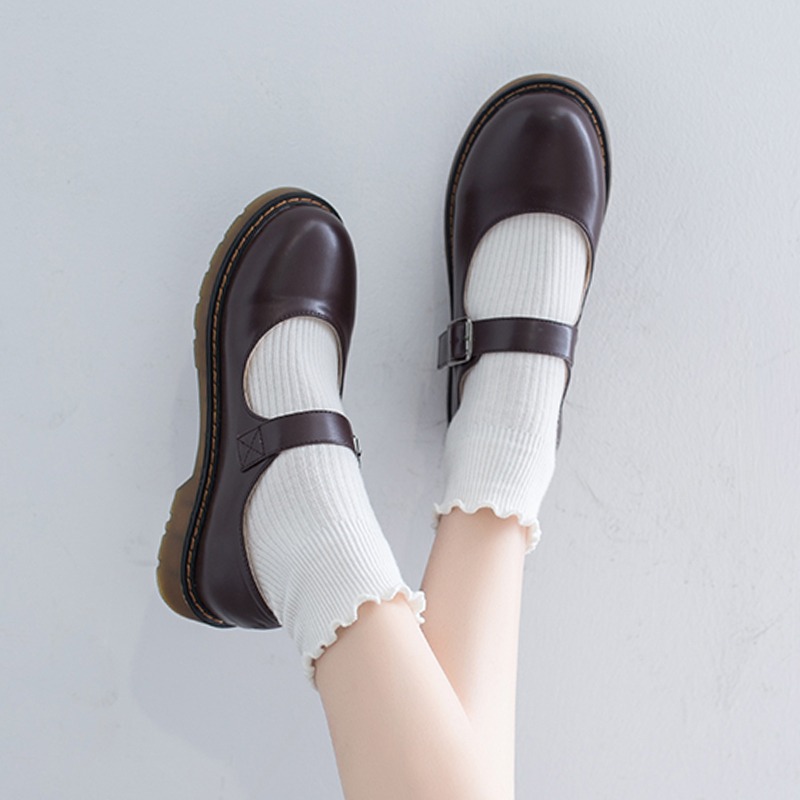 梅露露lolita鞋加絨小皮鞋女日系jk制服瑪麗珍鞋女復古英倫風圓頭-細節圖3