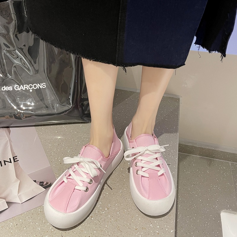 厚底帆布鞋女2021夏季新款小眾設計感復古韓版百搭街拍休閑小白鞋-細節圖3
