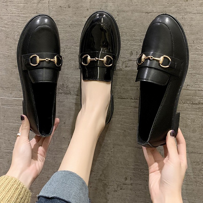 英倫風小皮鞋女夏薄款平底瑪麗珍單鞋2021新款學生jk制服粗跟女鞋-細節圖3