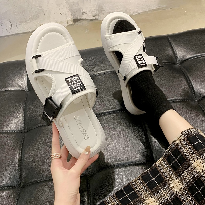 網紅拖鞋女ins潮時尚外穿百搭白色防滑韓版學生2021夏季新款涼拖-細節圖5