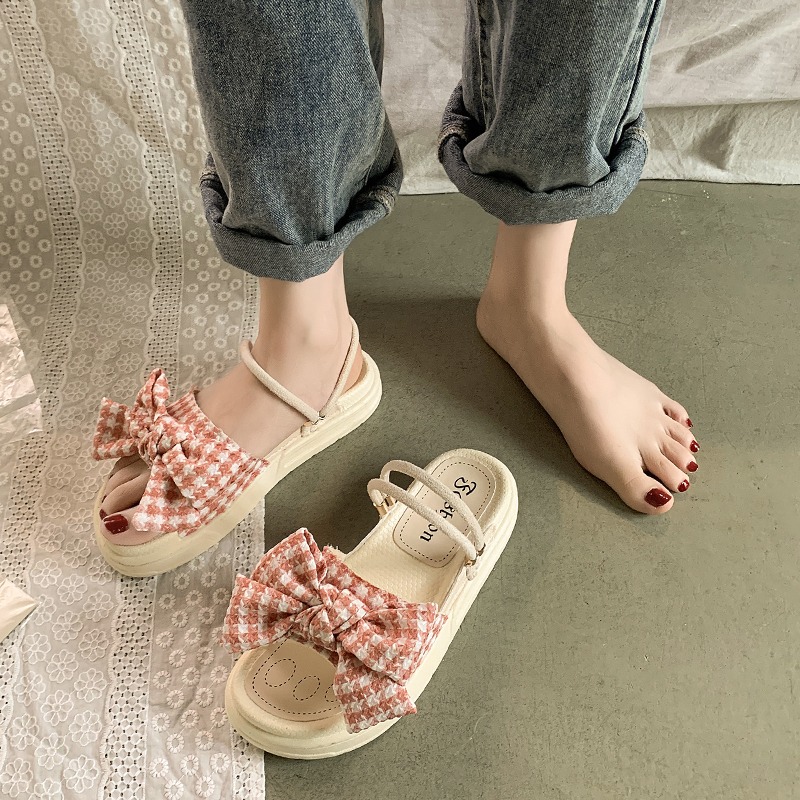 甜美配裙子涼鞋女夏平底仙女風2021新款學生時尚羅馬厚底鬆糕軟底-細節圖3