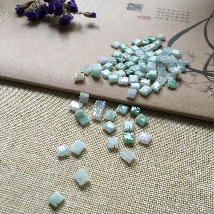 翡翠萬字結 diy編織配飾萬字符玉石散珠手鏈配珠玉石配件玉器-細節圖5