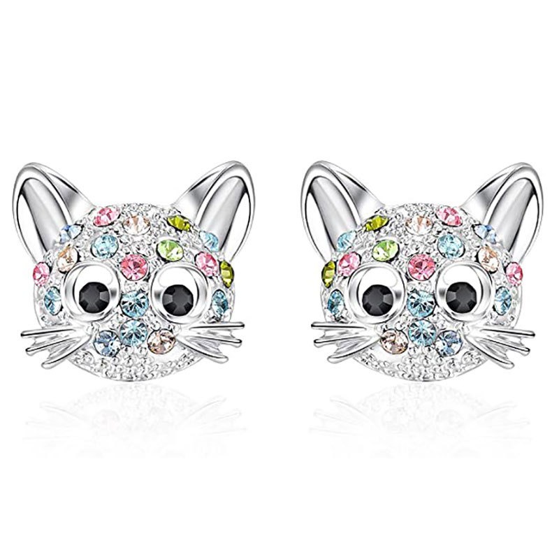 歐美新款獨角獸貓咪愛心彩虹兒童配飾亞馬遜wish耳環耳釘earrings-細節圖2