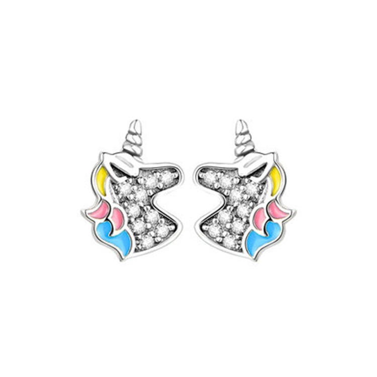 歐美新款獨角獸貓咪愛心彩虹兒童配飾亞馬遜wish耳環耳釘earrings-細節圖6