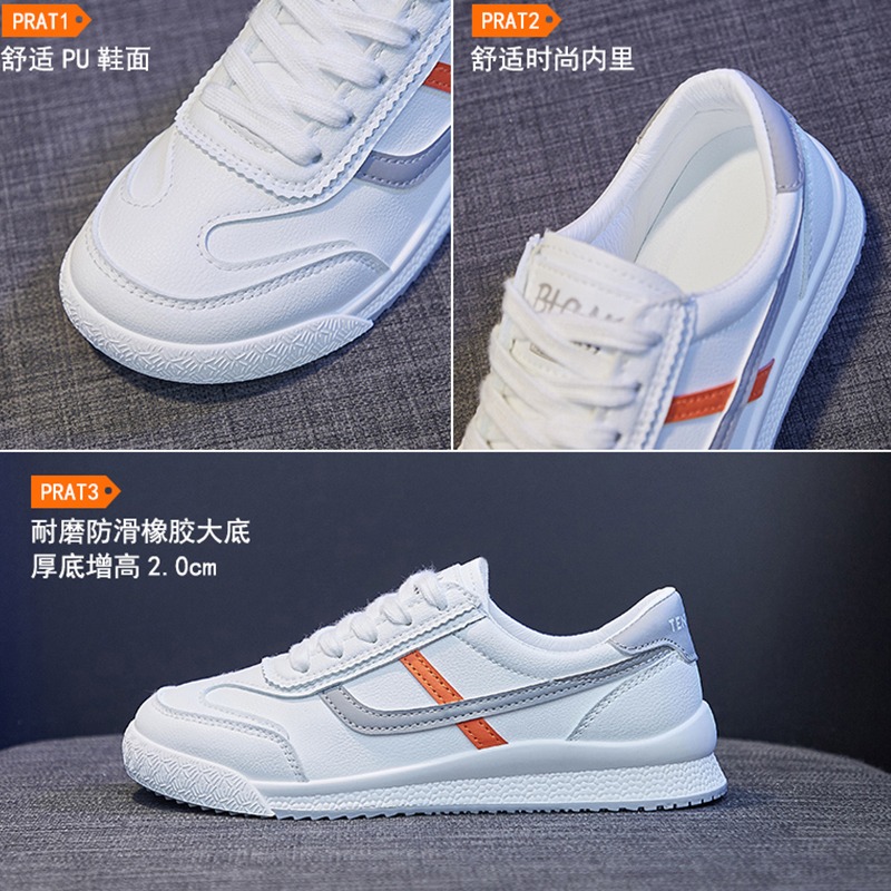 網紅德訓阿甘鞋女2021新款夏季薄款韓版平底透氣運動小白鞋潮板鞋-細節圖5